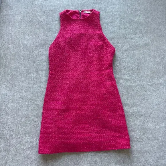 Alice + Olivia Pink Tweed Mini Dress - Picture 1 of 7